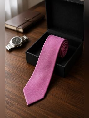 Banana Republic Men's Solid Pink Slim Neck Tie